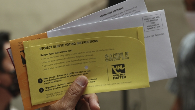 A sample mail-in ballot for Hawaii's primary election