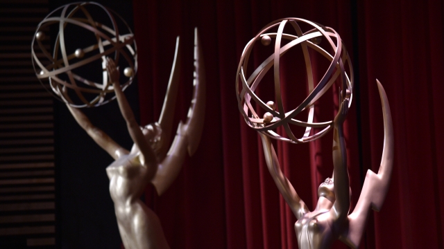 Emmy statues appear on stage
