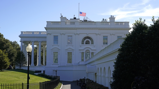 Flags at half staff at the White House in honor of Justice Ruth Bader Ginsburg