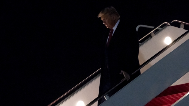 Donald Trump exits Air Force One Monday