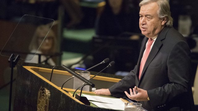 United Nations Secretary-General Antonio Guterres speaks during the 72nd session