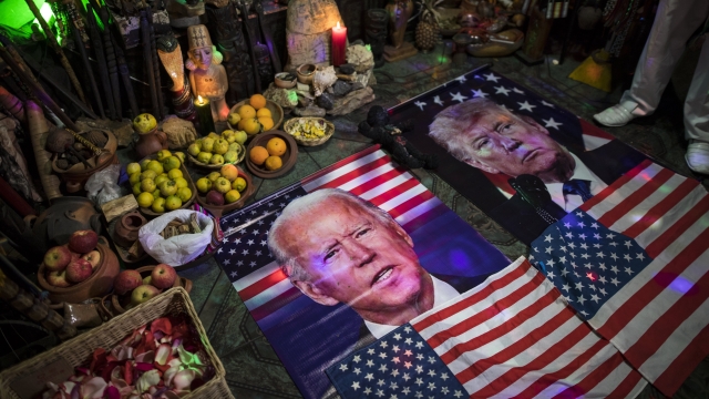 Images of Donald Trump and Joe Biden