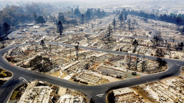 Homes leveled by fire in Phoenix, Oregon