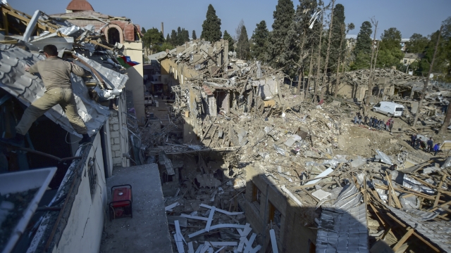Houses destroyed in Azerbaijan
