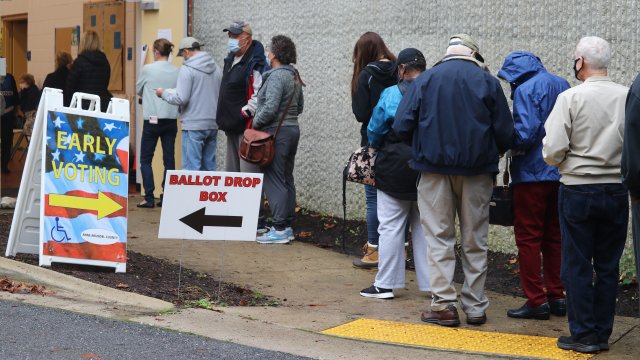Early voting lines in Annapolis, Maryland