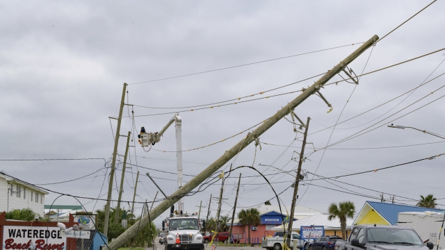 Broken power lines in Louisiana