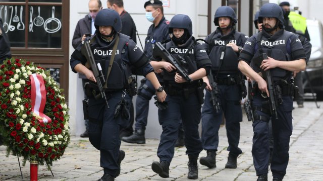 Armed police in Vienna