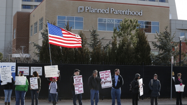 File photo of pro-choice counter-protestors in front of a Planned Parenthood in Colorado