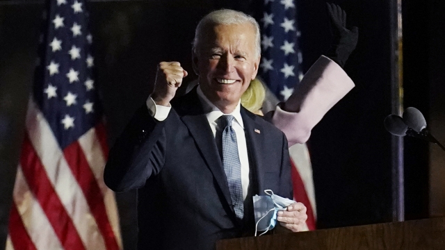 Joe Biden speaks to supporters in Wilmington, Del., on Nov. 4, 2020.
