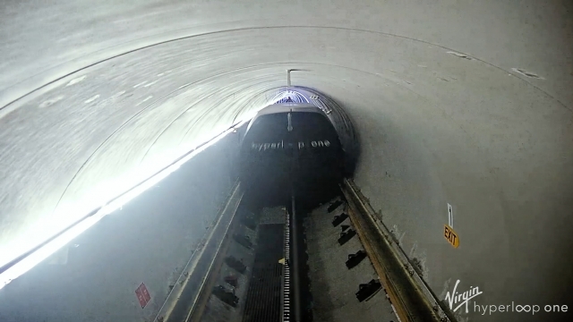 Still frame from video of Virgin Hyperloop One