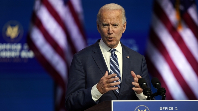 President-elect Joe Biden speaks Tuesday, Nov. 10, 2020, at The Queen theater in Wilmington, Delaware.
