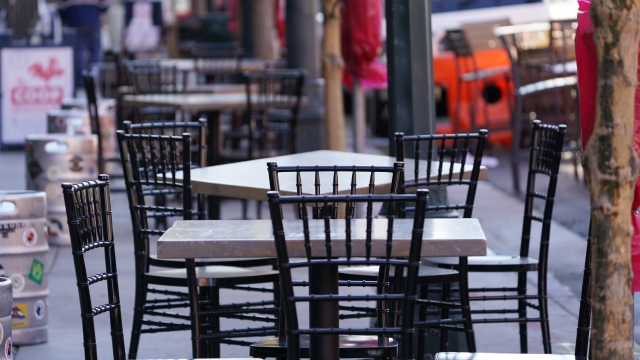 Empty restaurant tables