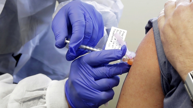 A participant in a COVID-19 vaccine trial