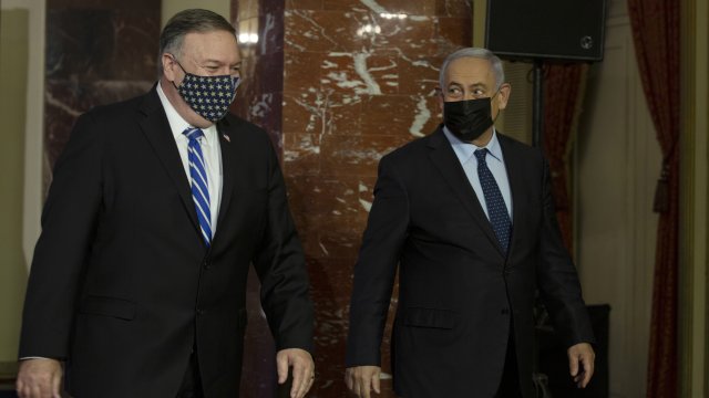 U.S. Secretary of State Mike Pompeo, left, and Israeli Prime Minister Benjamin Netanyahu