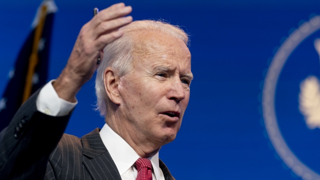 President-elect Joe Biden speaks at The Queen theater Thursday, Nov. 19.