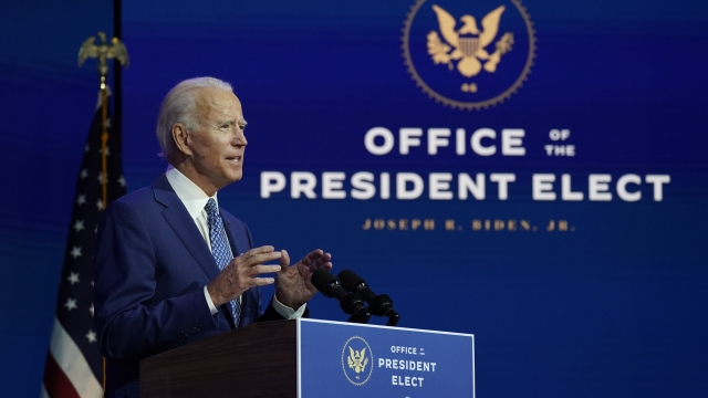 President-elect Joe Biden speaks at The Queen theater in Wilmington, Del., on Nov. 9, 2020.