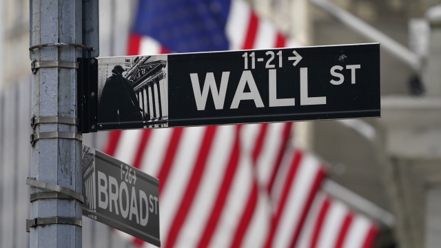 A street sign is displayed at the New York Stock Exchange in New York.