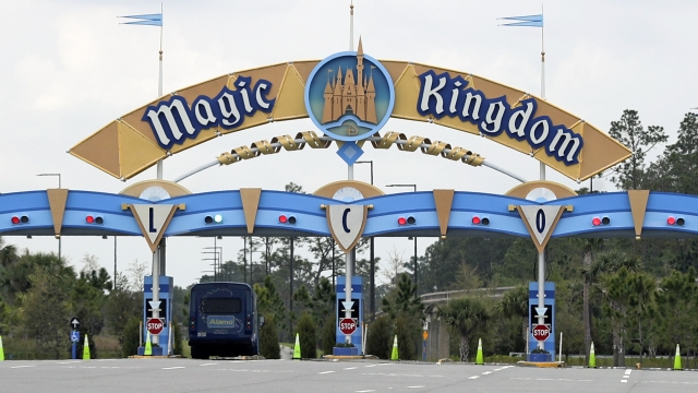 The entrance to the parking lot at the Magic Kingdom at Walt Disney World in Florida