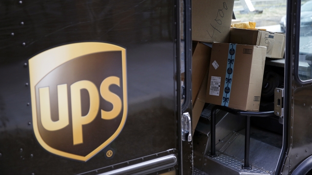 A UPS delivery truck