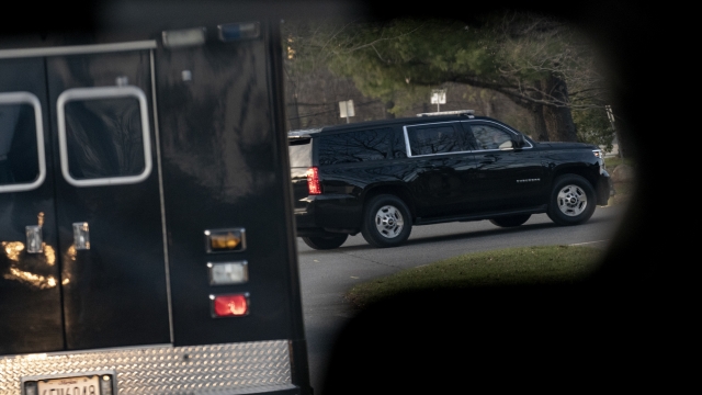 A motorcade with President-elect Joe Biden aboard arrives at Delaware Orthopedic Specialists