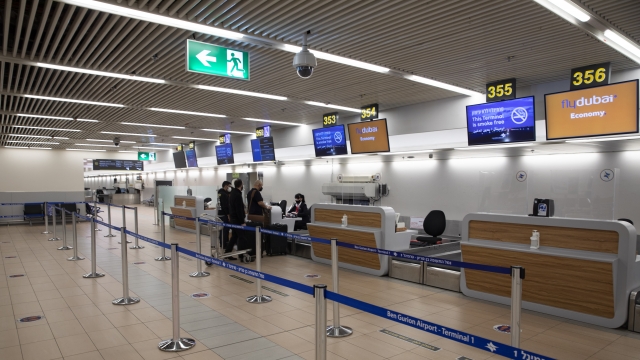 Israelis prepare to fly to Dubai at the Ben Gurion airport near Tel Aviv, Israel.