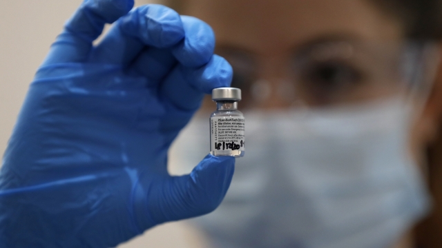 Vial of Pfizer-BioNTech COVID-19 vaccine.