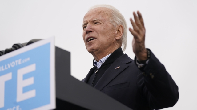 President-elect Joe Biden speaks at a drive-in rally for Georgia Democratic candidates