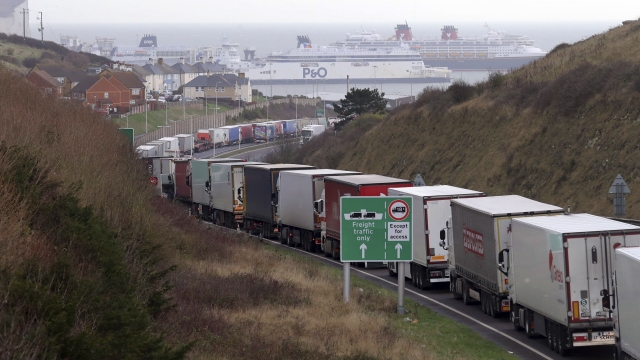 Shipments waiting to enter the Port of Dover.