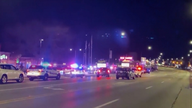 Scene outside Don Carter Lanes shooting in Rockford, IL