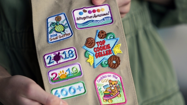 Merit badges for selling Girl Scout cookies