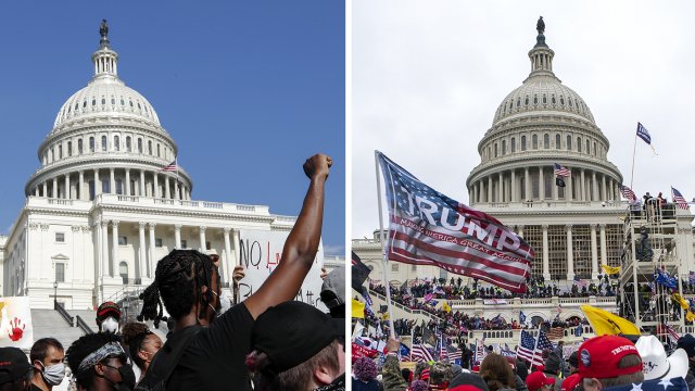 Black Lives Matter protest compared to pro-Trump riot at Capitol