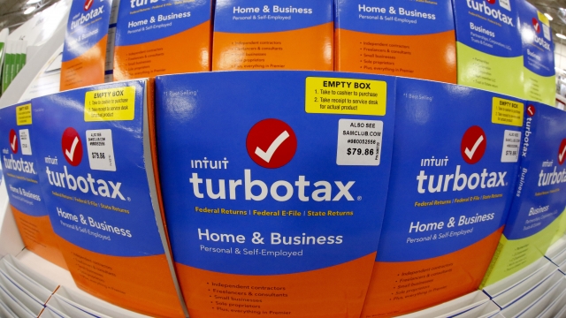 TurboTax software sits on display