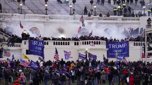 Violent protesters, loyal to President Donald Trump, storm the Capitol, in Washington D.C.