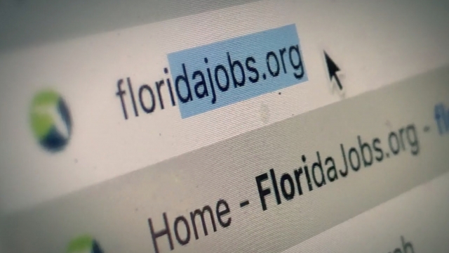 Picture of web URL for Florida's unemployment site.