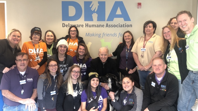 Joe Biden, Major and the staff at Delaware Humane Association