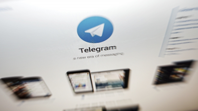 The interface of Telegram's messaging app is seen on a computer screen