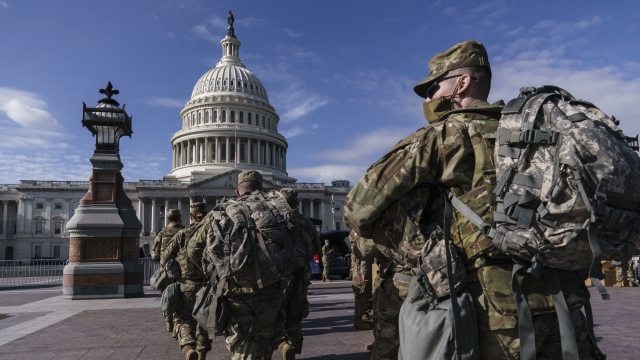National Guard troops reinforce security around the U.S. Capitol ahead of expected protests leading up to the inauguration.
