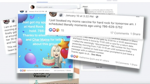 Messages on a Facebook page.