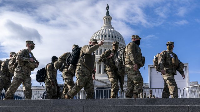 National Guard troops reinforce security around the U.S. Capitol