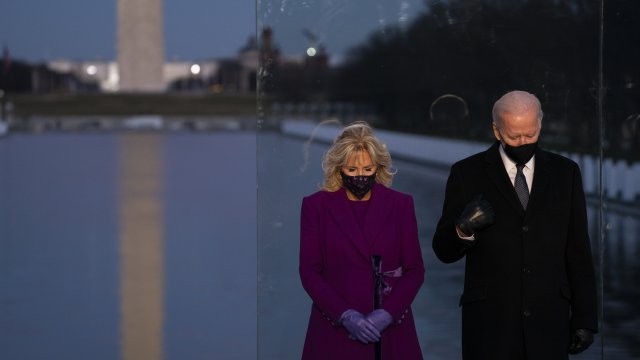 President-elect Joe Biden and his wife Jill Biden participate in a COVID-19 memorial
