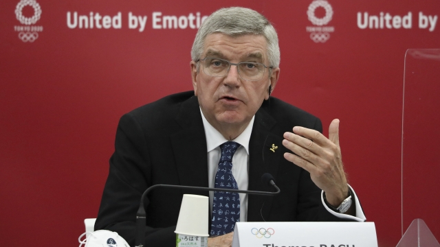 Thomas Bach, International Olympic Committee (IOC) President, speaks during the joint press conference.