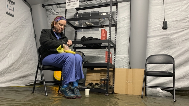 Nurse for Samaritan’s Purse sits in North Carolina tent hospital