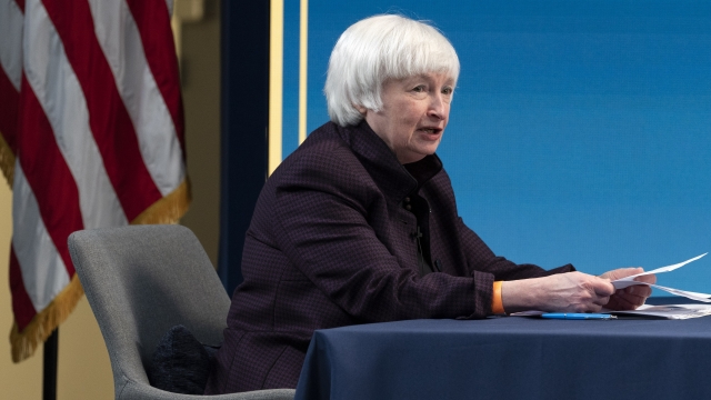 Treasury Secretary Janet Yellen speaks during a virtual roundtable.