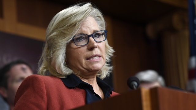 Rep. Liz Cheney, R-Wyo., speaks during a news conference on Capitol Hill in Washington.