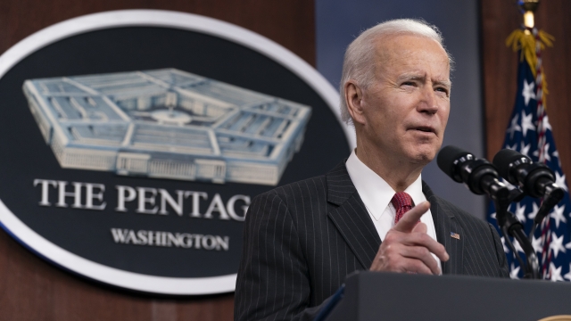 President Joe Biden speaks at the Pentagon, Wednesday, Feb. 10, 2021, in Washington.