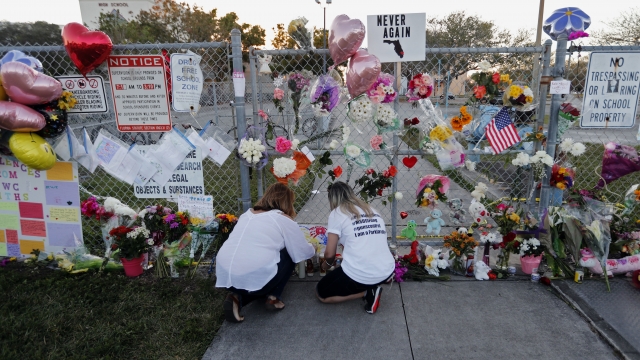 Memorial in 2018 for the Parkland shooting