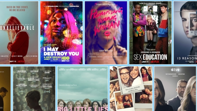 Posters for film and TV series that feature stories about sexual assault