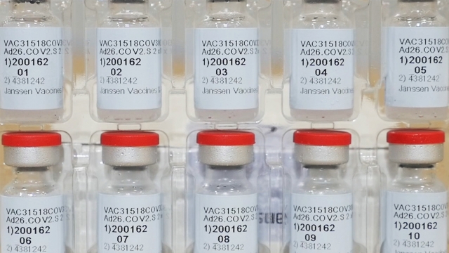 Vials of Johnson & Johnson COVID-19 vaccine