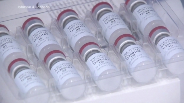 Packed vaccine vials.