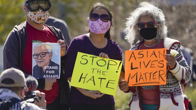 Community members gather for rally against attacks against Asian Americans